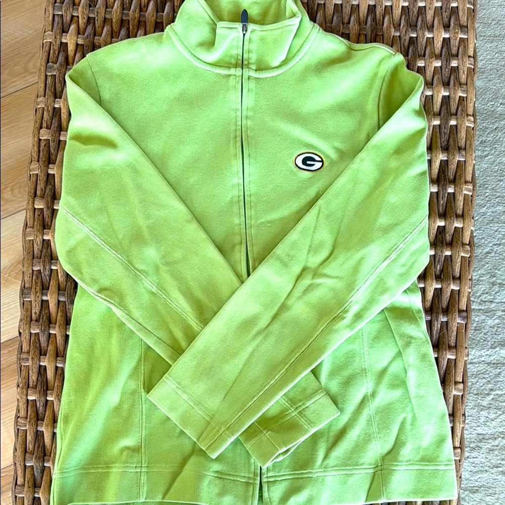 Green Bay Packers Lime Green Zip Fleece Jacket